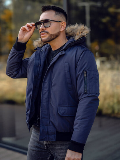 Men's Winter Jacket Navy Blue Bolf 2019