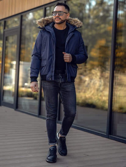 Men's Winter Jacket Navy Blue Bolf 2019