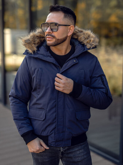 Men's Winter Jacket Navy Blue Bolf 2019