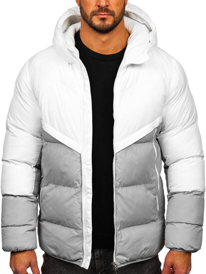 Men’s Winter Jacket White-Grey Bolf CS1006