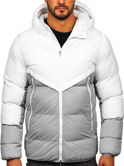 Men’s Winter Jacket White-Grey Bolf CS1006