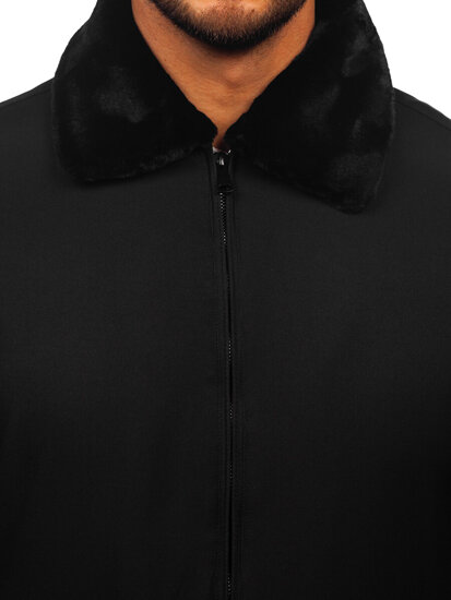 Men's Winter Jacket with fur Black Bolf 22M335