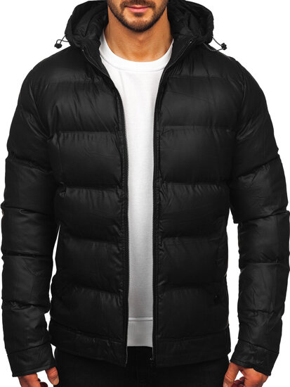 Men's Winter Jacket with hood Black Bolf 22M327