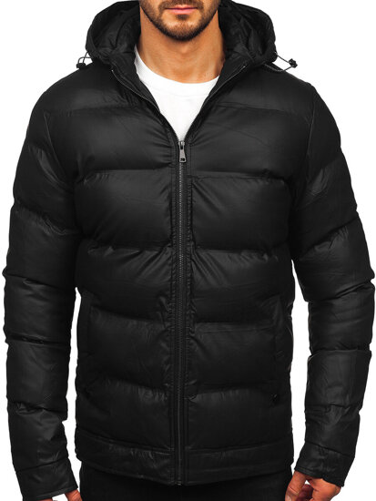 Men's Winter Jacket with hood Black Bolf 22M327