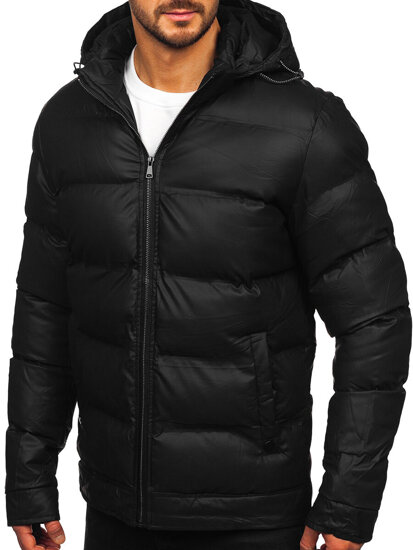 Men's Winter Jacket with hood Black Bolf 22M327