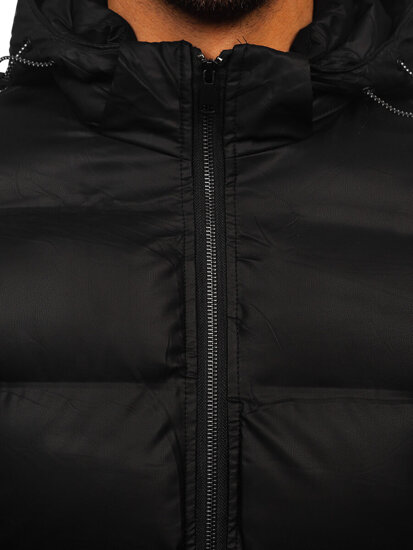 Men's Winter Jacket with hood Black Bolf 22M327