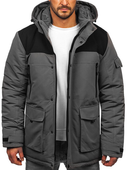 Men's Winter Jacket with hood Graphite Bolf 22M322