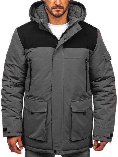 Men's Winter Jacket with hood Graphite Bolf 22M322