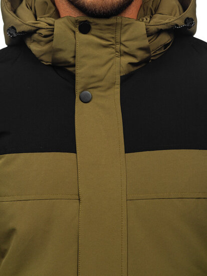 Men's Winter Jacket with hood Khaki Bolf 22M322