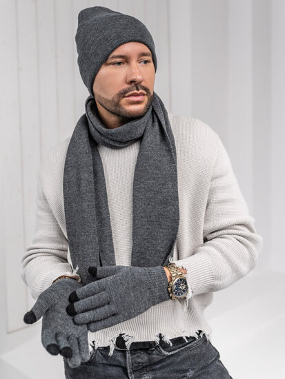 Men's Winter Pack - Beanie, Scarf, Gloves Graphite Bolf 2025007