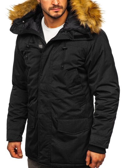 Men's Winter Parka Alaska Jacket Black Bolf HZ8109