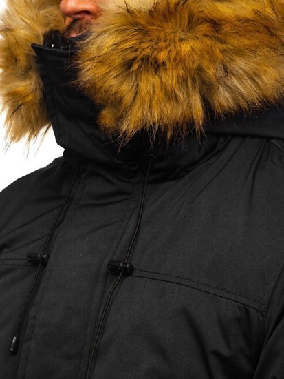 Men's Winter Parka Alaska Jacket Black Bolf HZ8109