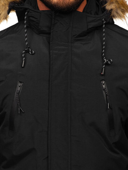 Men's Winter Parka Alaska Jacket Black Bolf WX032