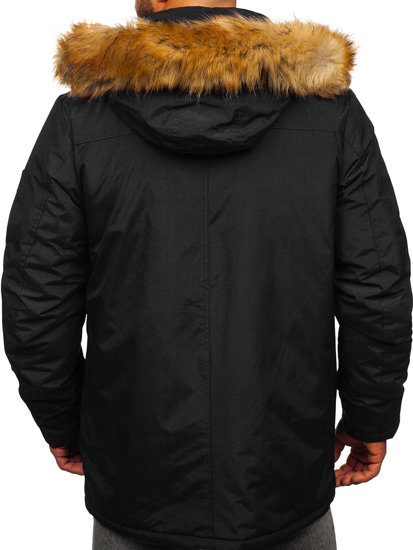 Men's Winter Parka Alaska Jacket Black Bolf WX032