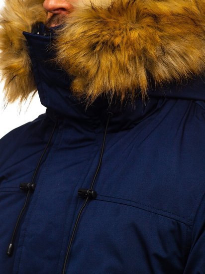 Men's Winter Parka Alaska Jacket Navy Blue Bolf HZ8109