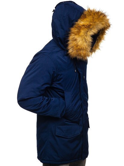 Men's Winter Parka Alaska Jacket Navy Blue Bolf HZ8109