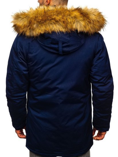 Men's Winter Parka Alaska Jacket Navy Blue Bolf HZ8109