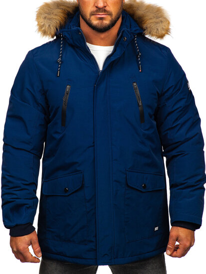 Men's Winter Parka Alaska Jacket Navy Blue Bolf WX032C