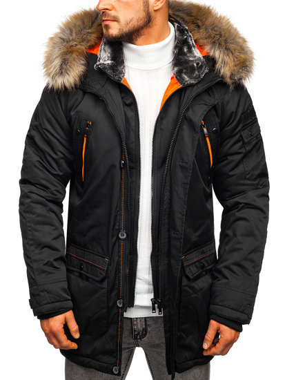 Men’s Winter Parka Jacket Black Bolf 1067A1