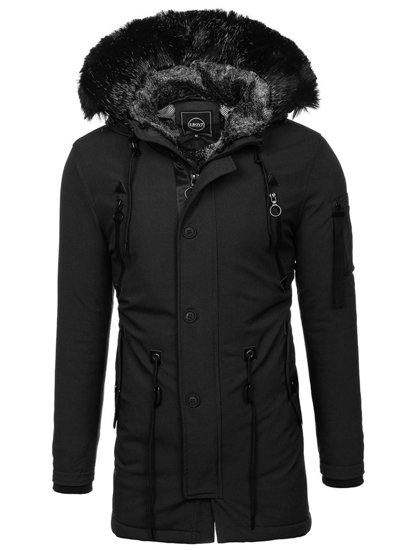 Men's Winter Parka Jacket Black Bolf 1068