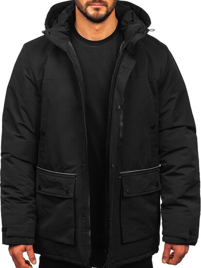 Men's Winter Parka Jacket Black Bolf 22M323