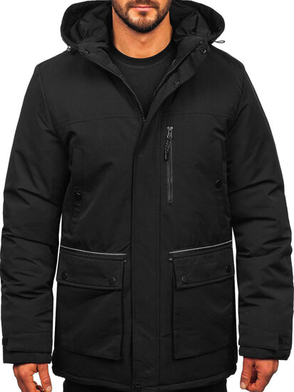 Men's Winter Parka Jacket Black Bolf 22M323