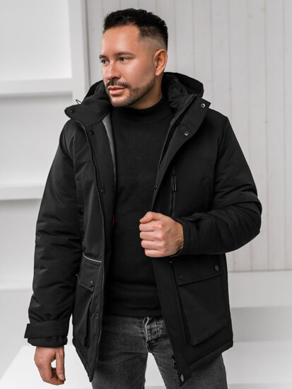 Men’s Winter Parka Jacket Black Bolf 22M323A1