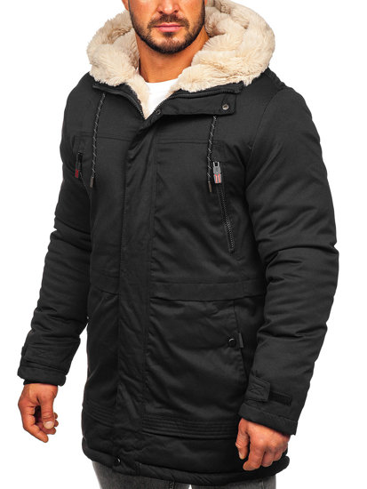 Men's Winter Parka Jacket Black Bolf 22M51