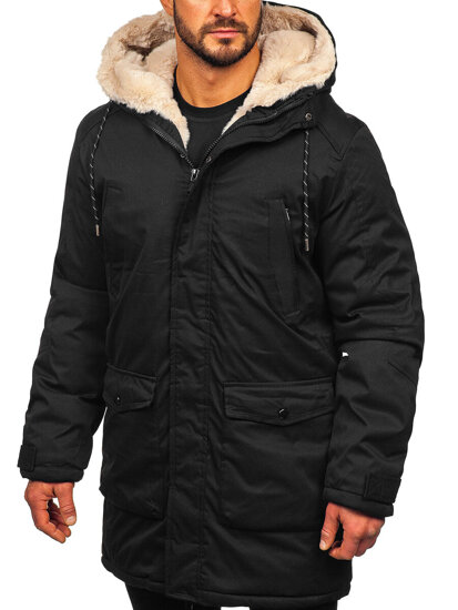 Men's Winter Parka Jacket Black Bolf 5M120