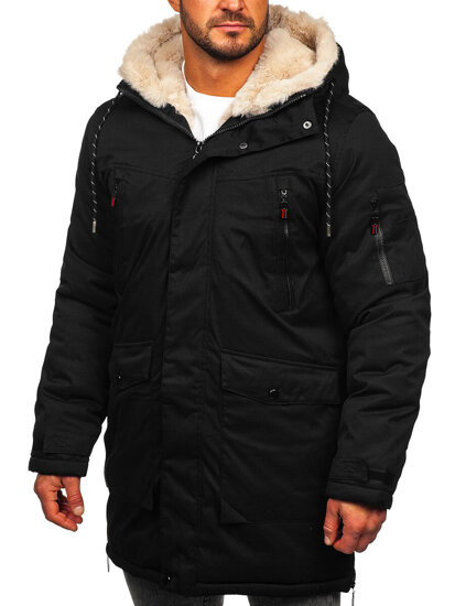 Men's Winter Parka Jacket Black Bolf 5M3123