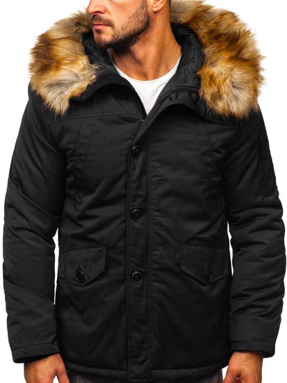 Men's Winter Parka Jacket Black Bolf JK355