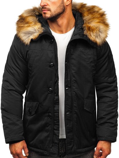 Men's Winter Parka Jacket Black Bolf JK355