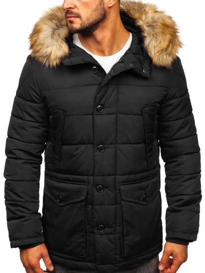 Men's Winter Parka Jacket Black Bolf JK361