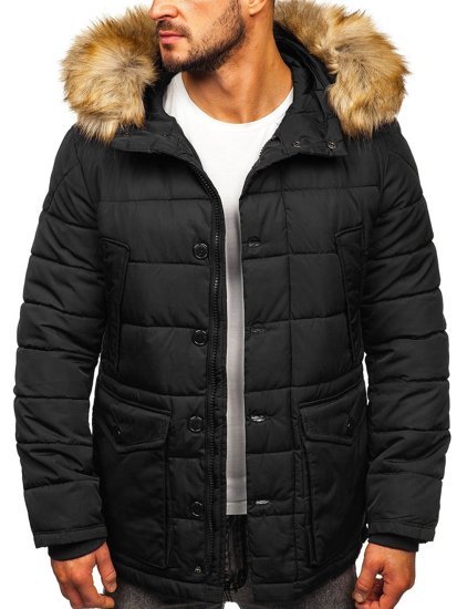 Men's Winter Parka Jacket Black Bolf JK361