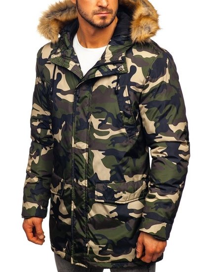 Men's Winter Parka Jacket Camo-Green Bolf 1968