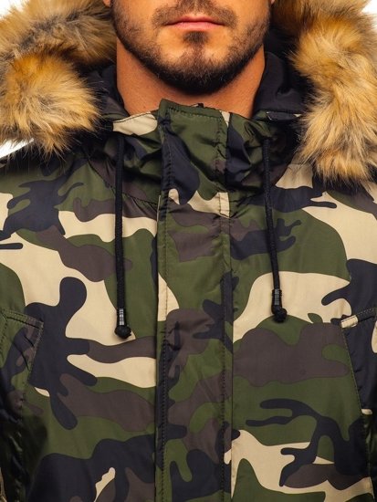 Men's Winter Parka Jacket Camo-Green Bolf 1968