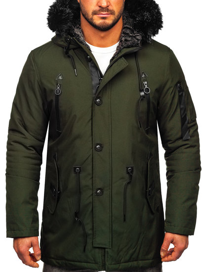 Men's Winter Parka Jacket Green Bolf 1068