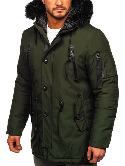 Men's Winter Parka Jacket Green Bolf 1068