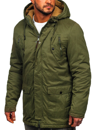 Men's Winter Parka Jacket Green Bolf 1794