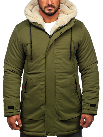 Men's Winter Parka Jacket Green Bolf 22M52