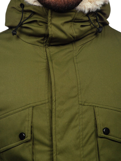 Men's Winter Parka Jacket Khaki Bolf M115