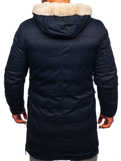 Men's Winter Parka Jacket Navy Blue Bolf 22M50