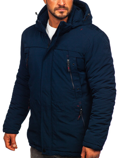 Men's Winter Parka Jacket Navy Blue Bolf 5M713