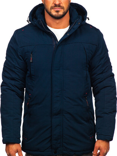 Men's Winter Parka Jacket Navy Blue Bolf 5M717