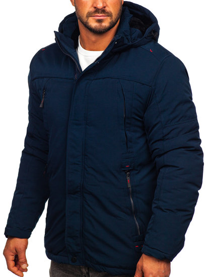 Men's Winter Parka Jacket Navy Blue Bolf 5M717