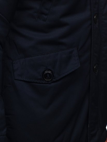 Men's Winter Parka Jacket Navy Blue Bolf JK355