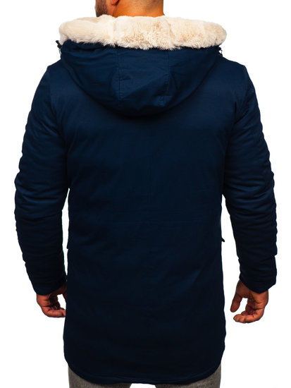 Men's Winter Parka Jacket Navy Blue Bolf M115