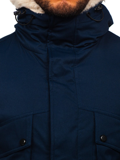 Men's Winter Parka Jacket Navy Blue Bolf M115