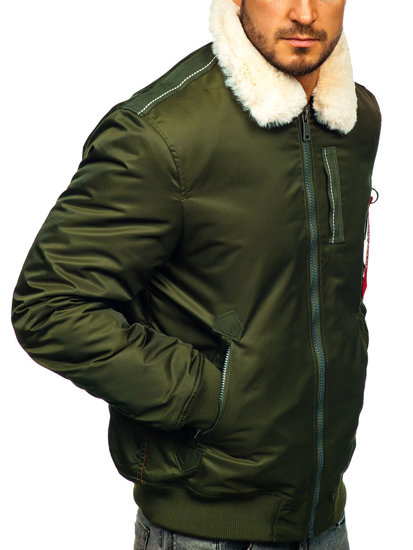 Men's Winter Pilot Jacket Green Bolf 1787