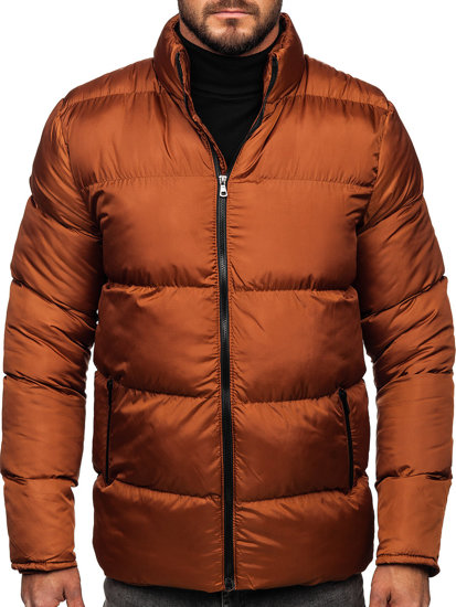 Men's Winter Quilted Jacket Brown Bolf 0025